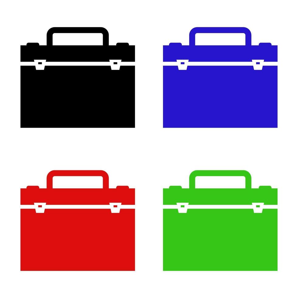 Set Of Work Bag On White Background vector