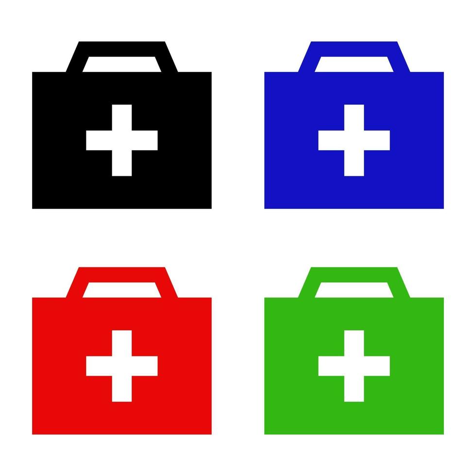 Set Of Work Bag On White Background vector