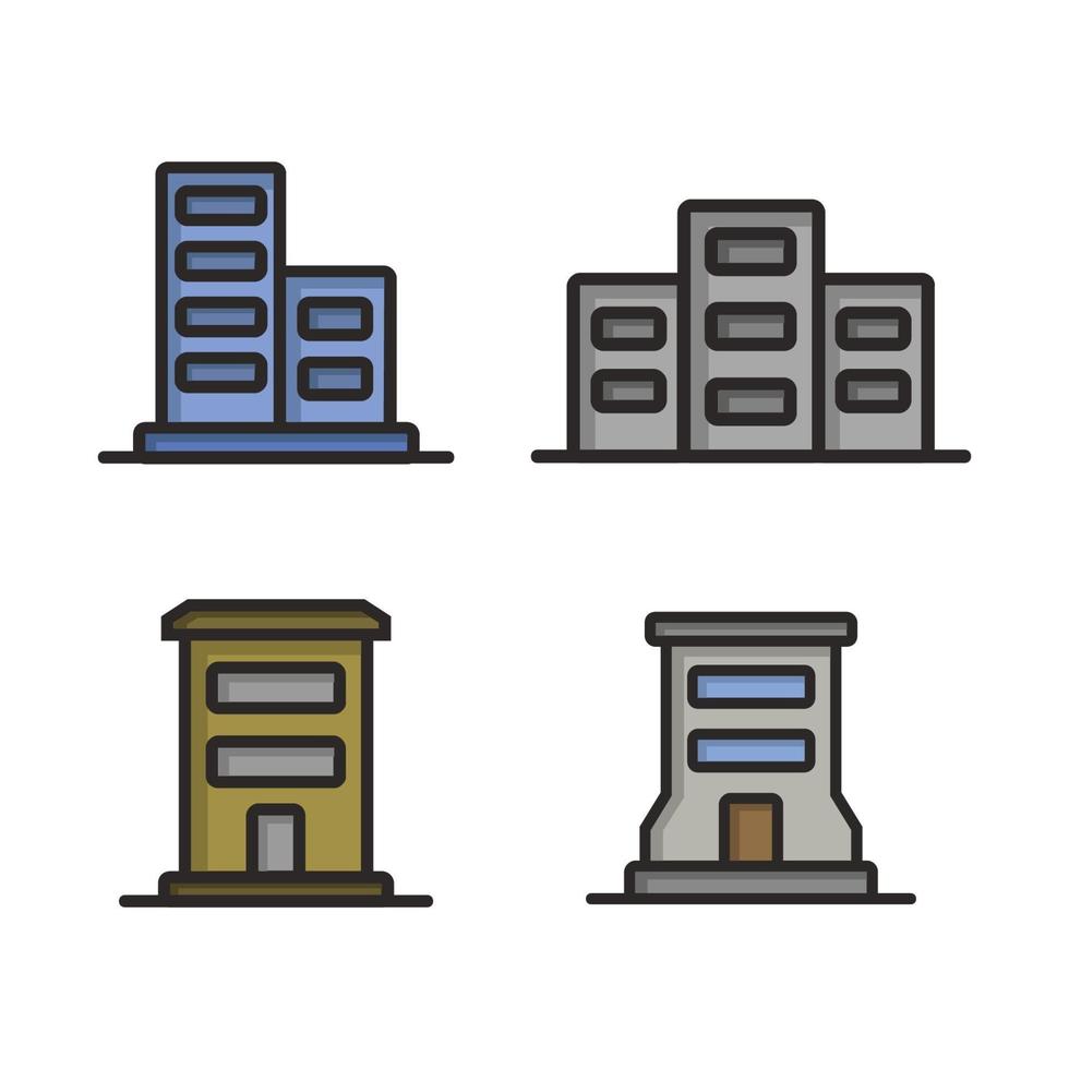 Set Of Buildings On White Background vector