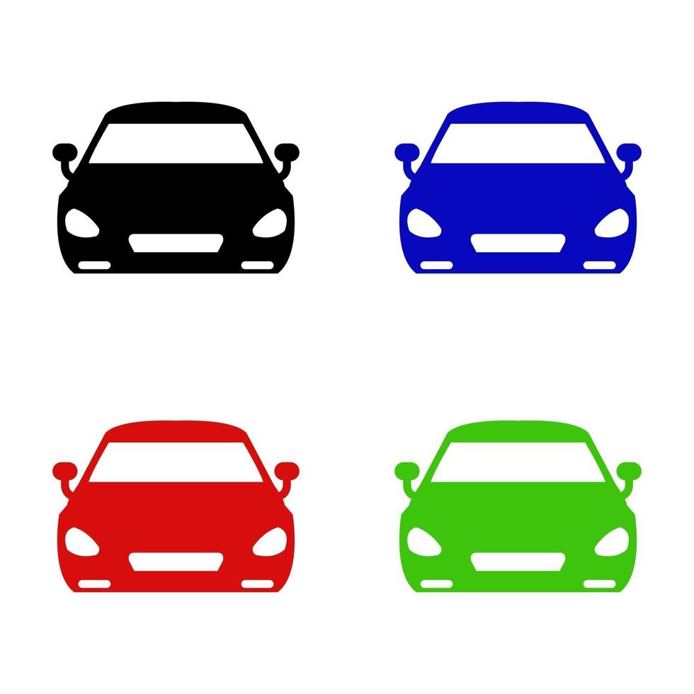 conjunto de coche sobre fondo blanco vector