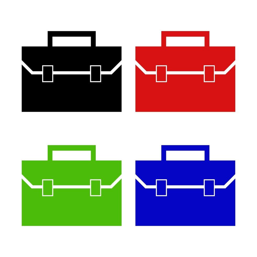 Set Of Work Bag On White Background vector