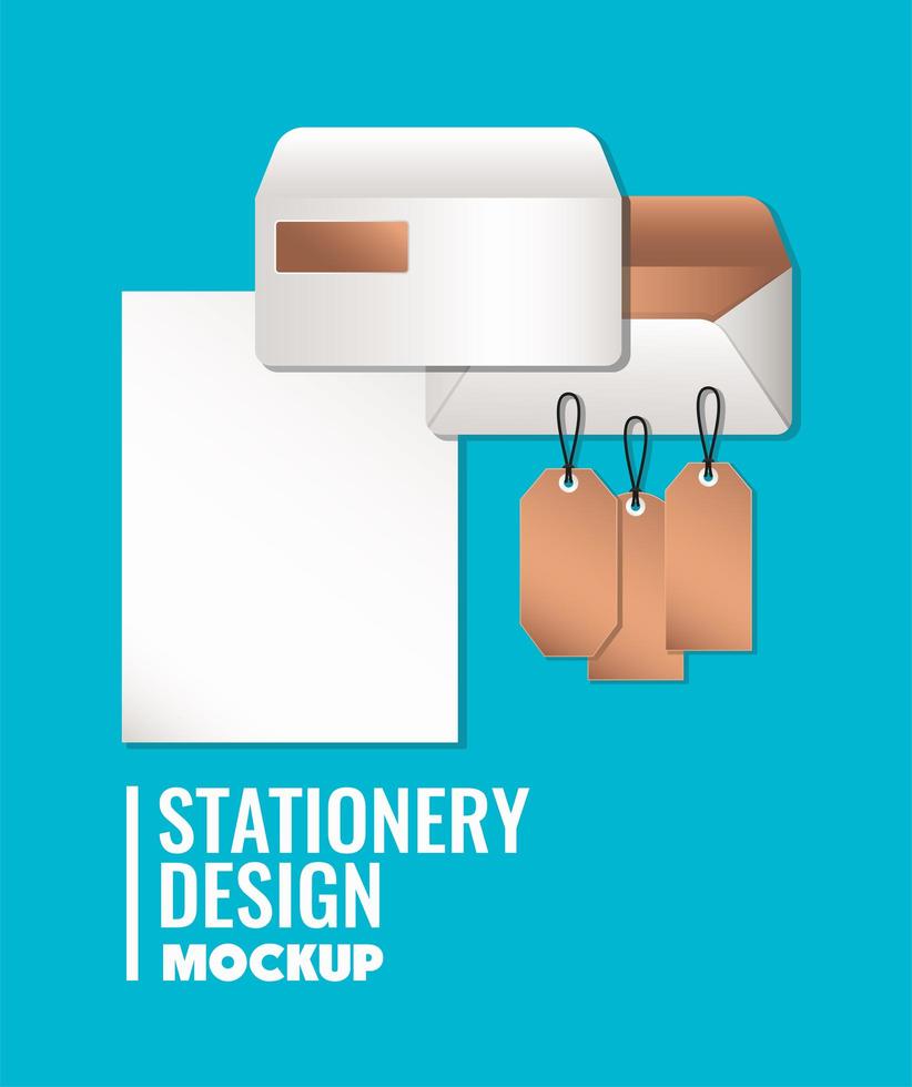 Stationery full pack mockup design vector