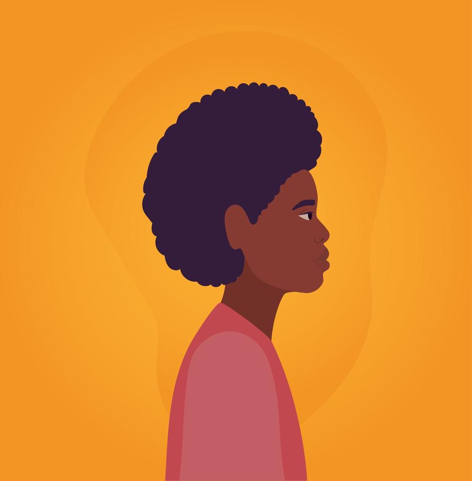 black man with afro profile picture vector