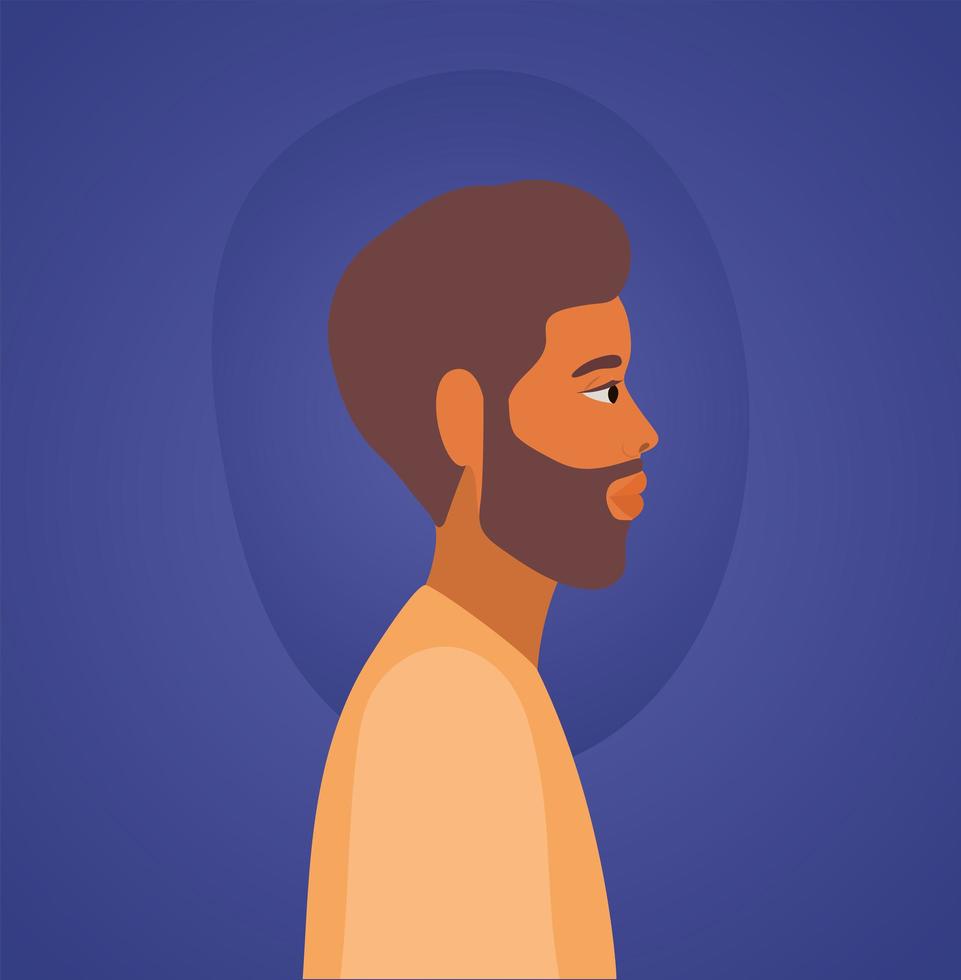 man with beard profile picture vector