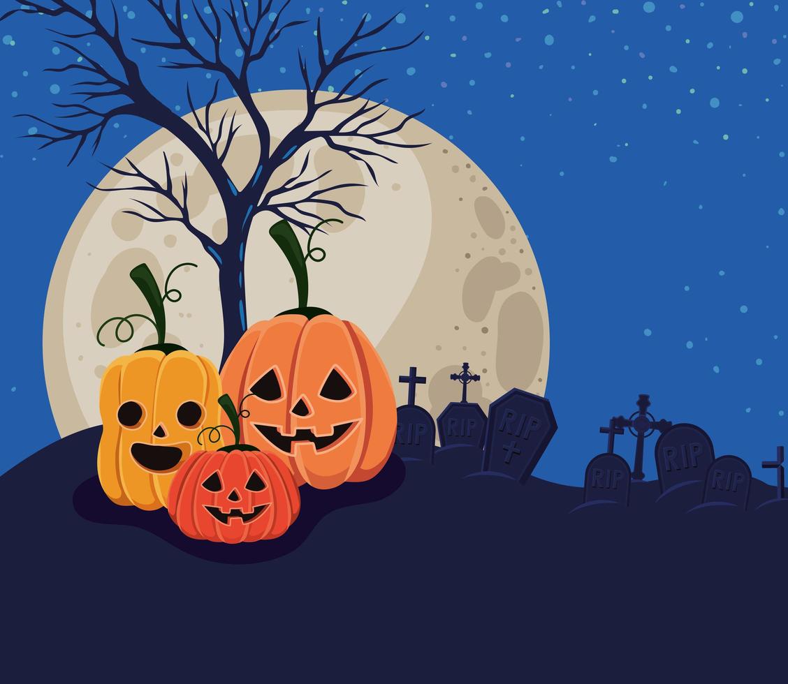 Halloween card with pumpkins 2083592 Vector Art at Vecteezy