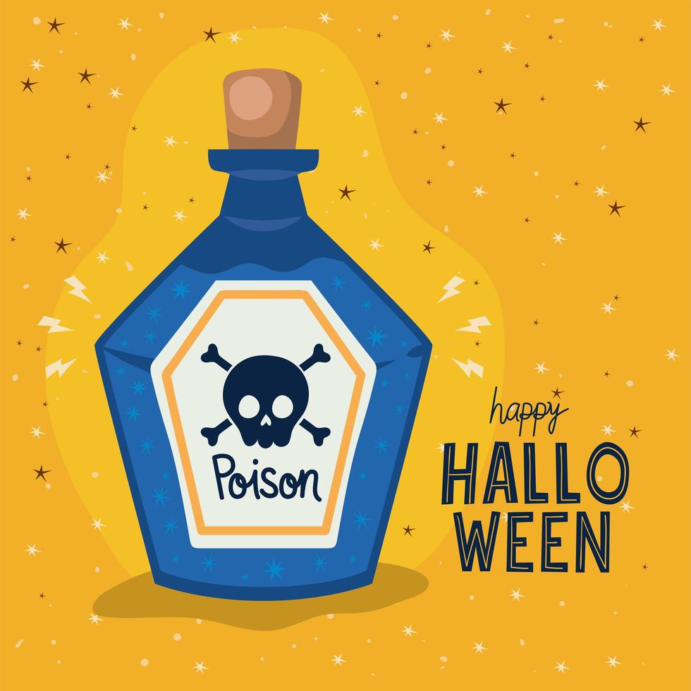 diseño de vector de botella de veneno de halloween