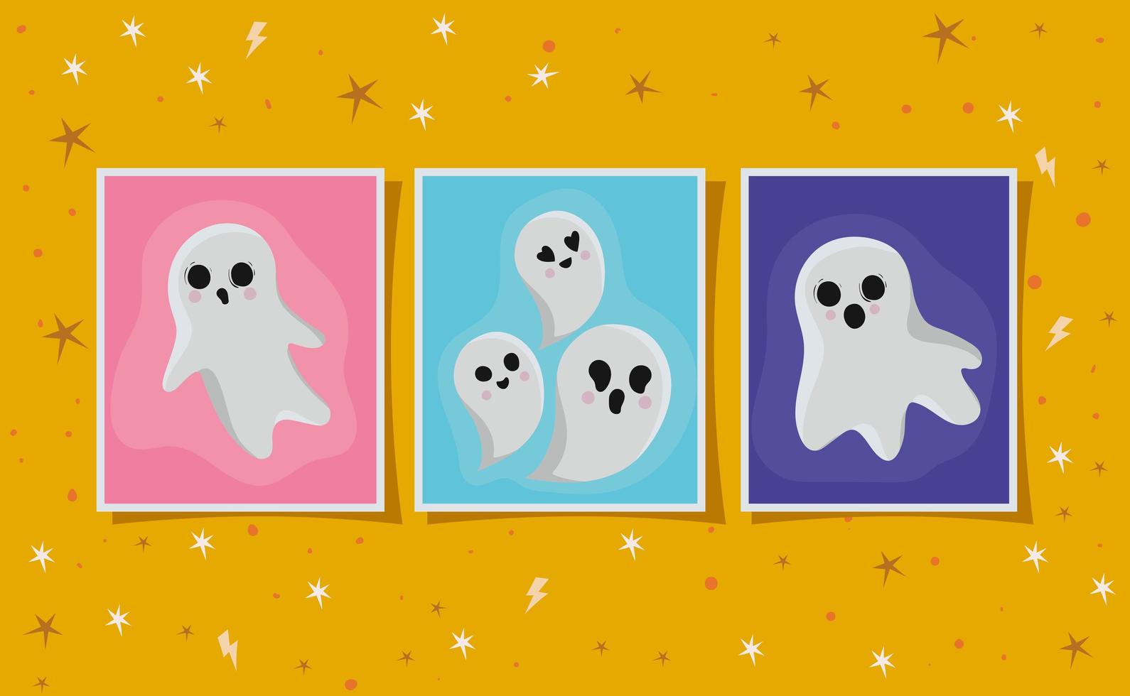 conjunto de marcos de fantasmas de halloween vector