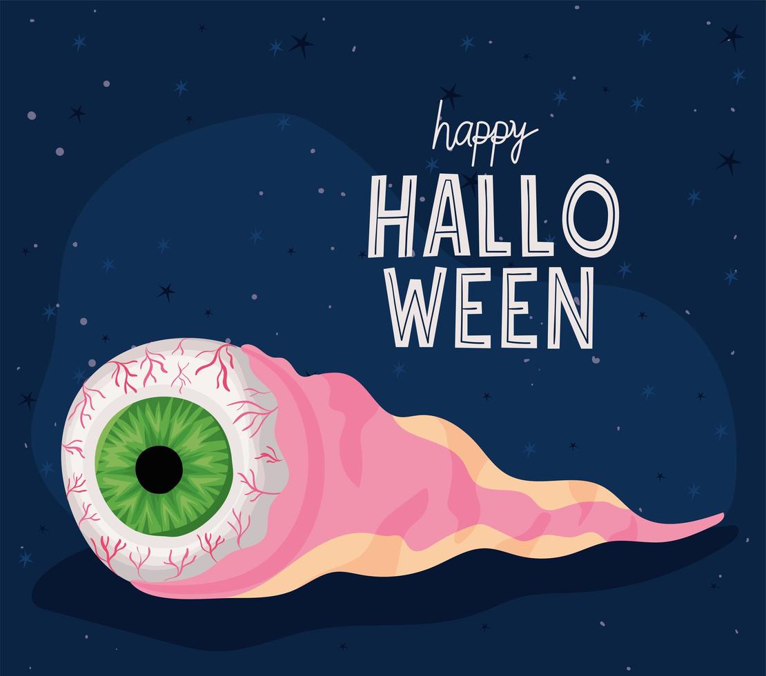 diseño de vector de dibujos animados de ojo de halloween