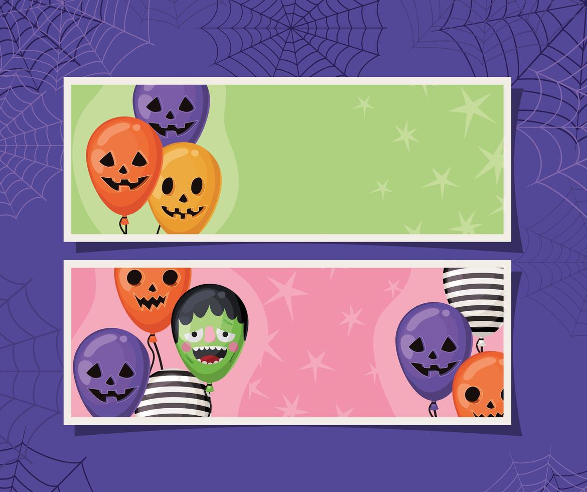 conjunto de banner de halloween vector