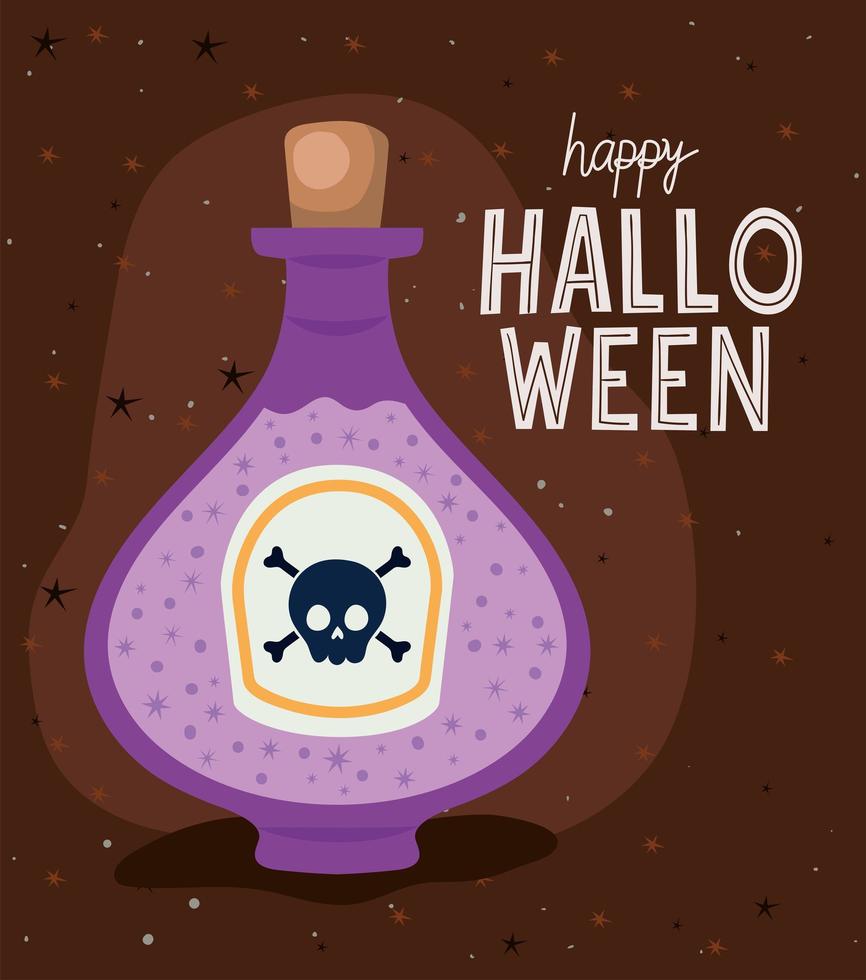 diseño de vector de botella de veneno de halloween