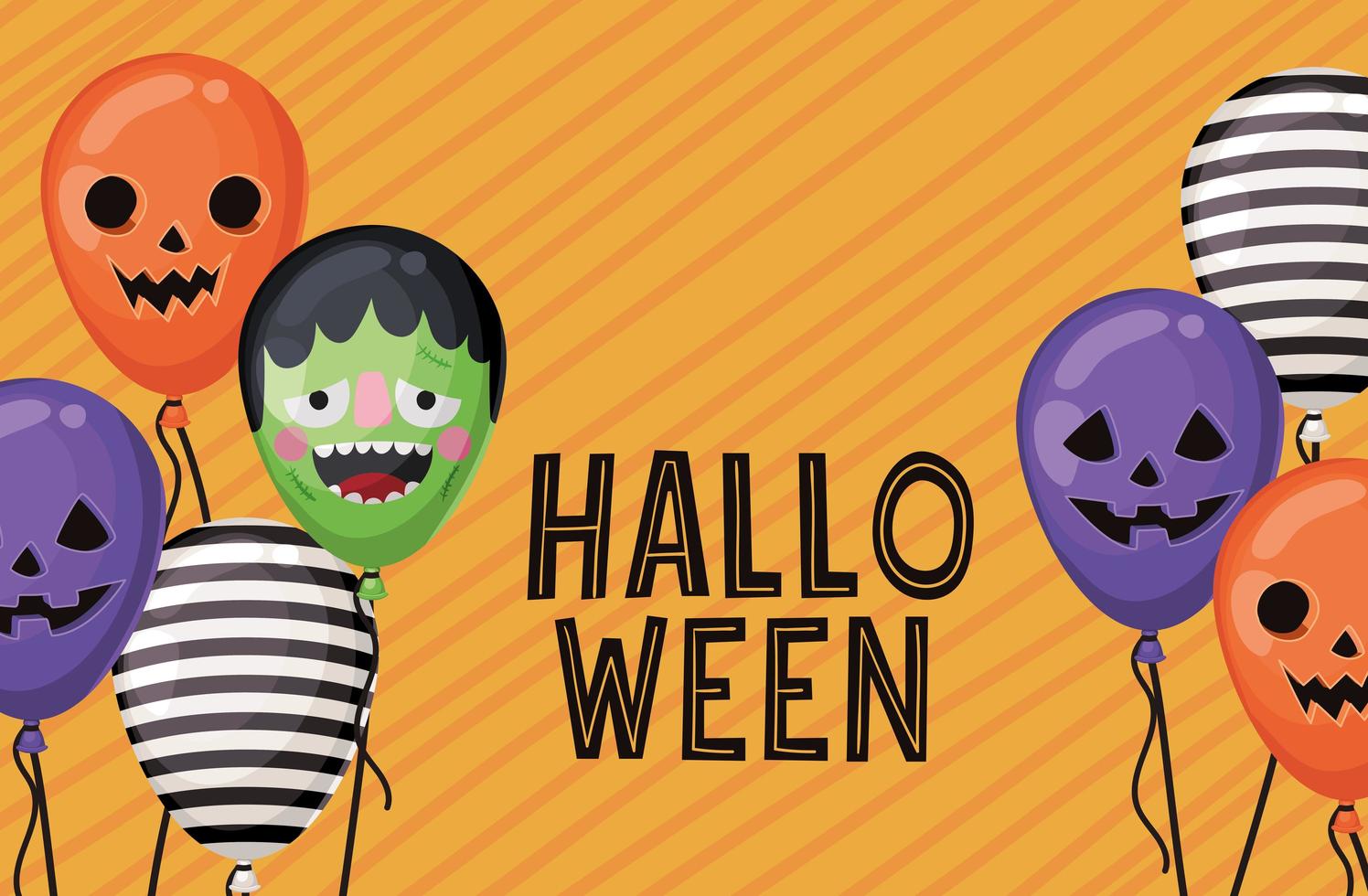 Halloween banner with balloons vector design
