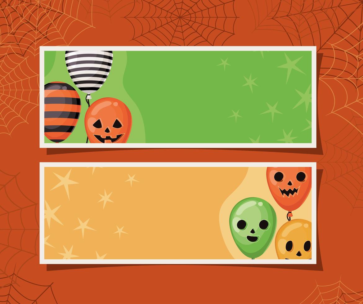 conjunto de banner de halloween vector