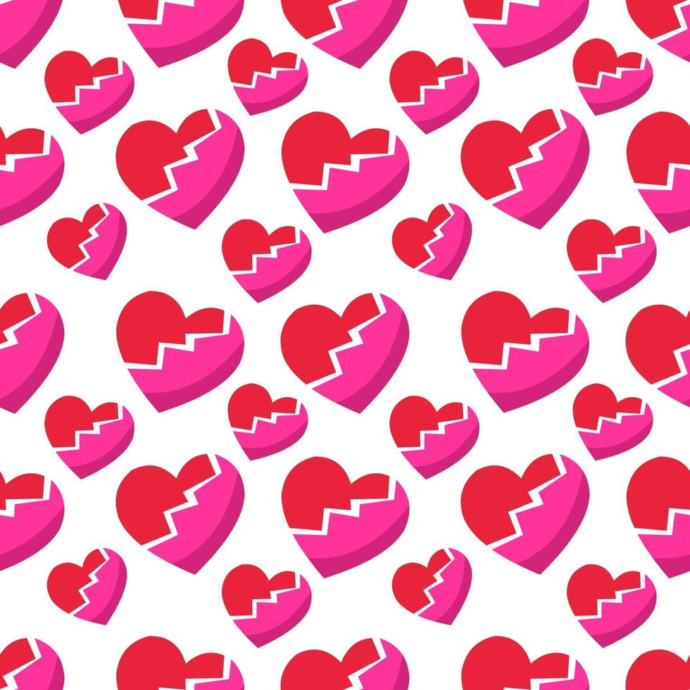 broken heart symbol seamless pattern illustration background vector