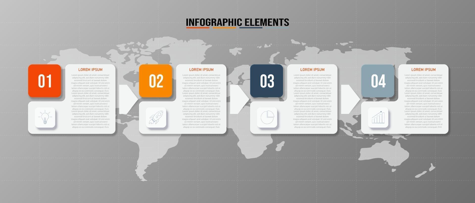 Infographic elements template, Business concept with 4 options vector