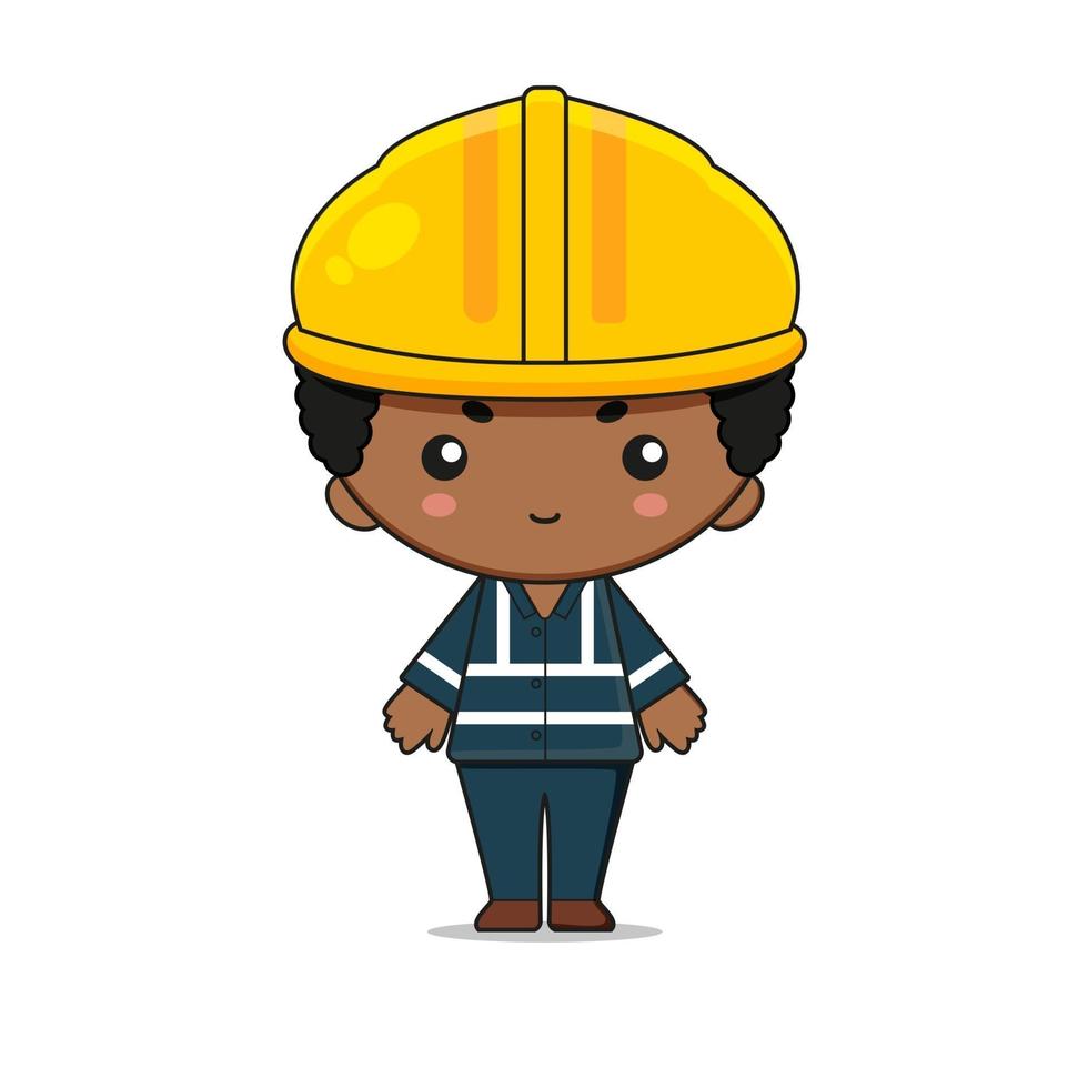 Cute Labor Construction Mascot Character Illustration vector