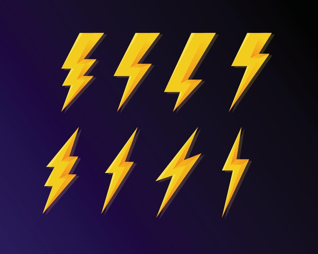 Thunder and bolt icon 3d style vector