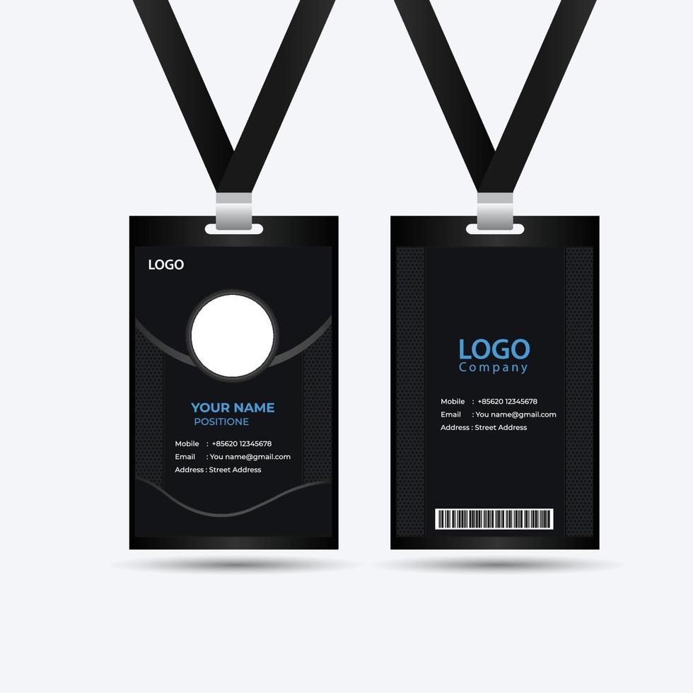 id card black design template vector