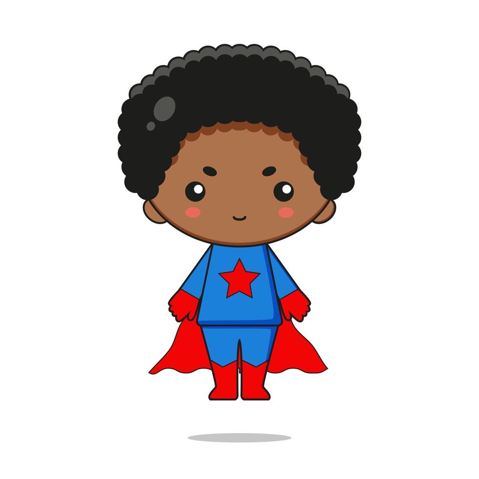 Cute superhero mascot character design vector