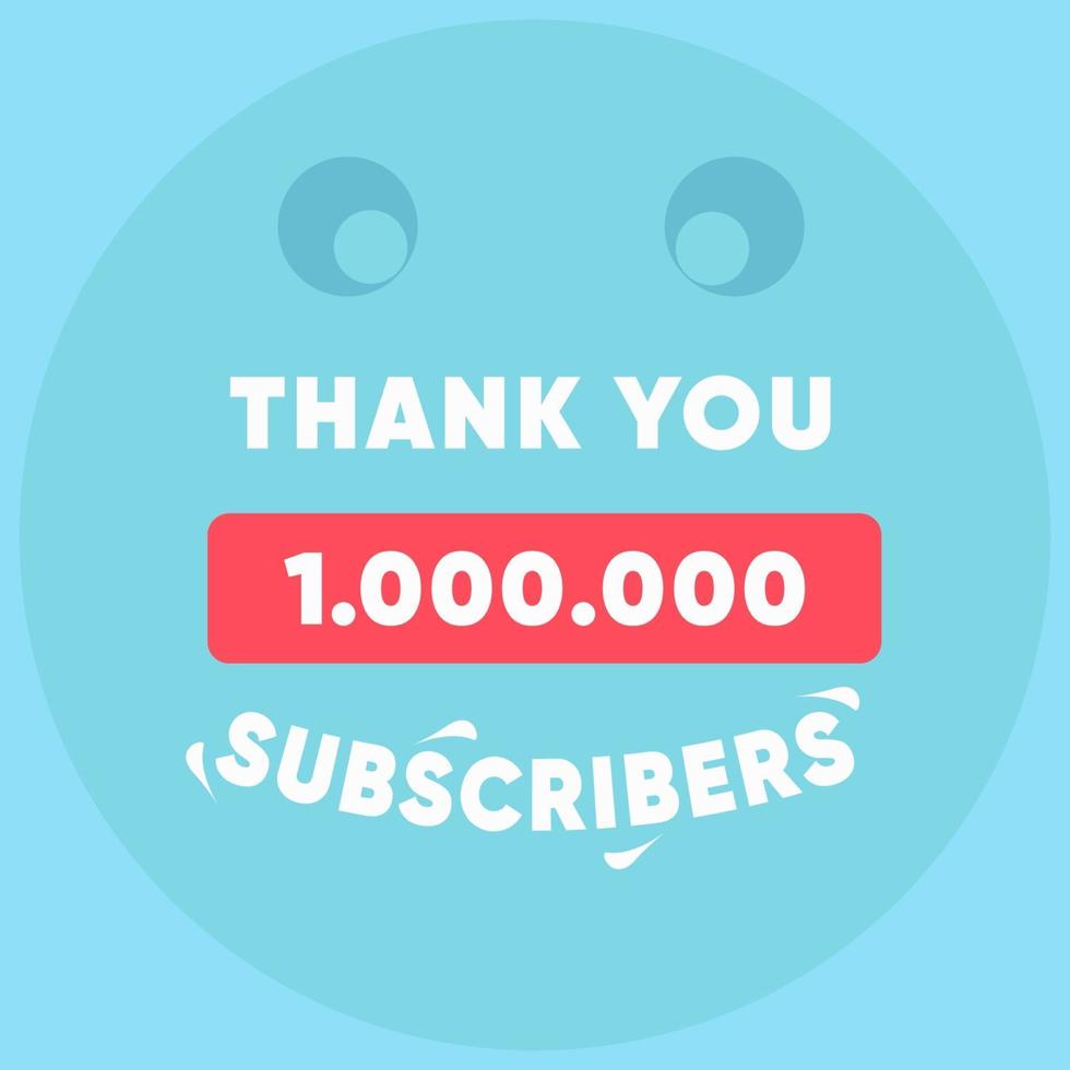 gracias 1.000.000 suscriptores vector