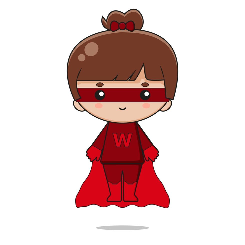 Cute superhero mascot character design vector
