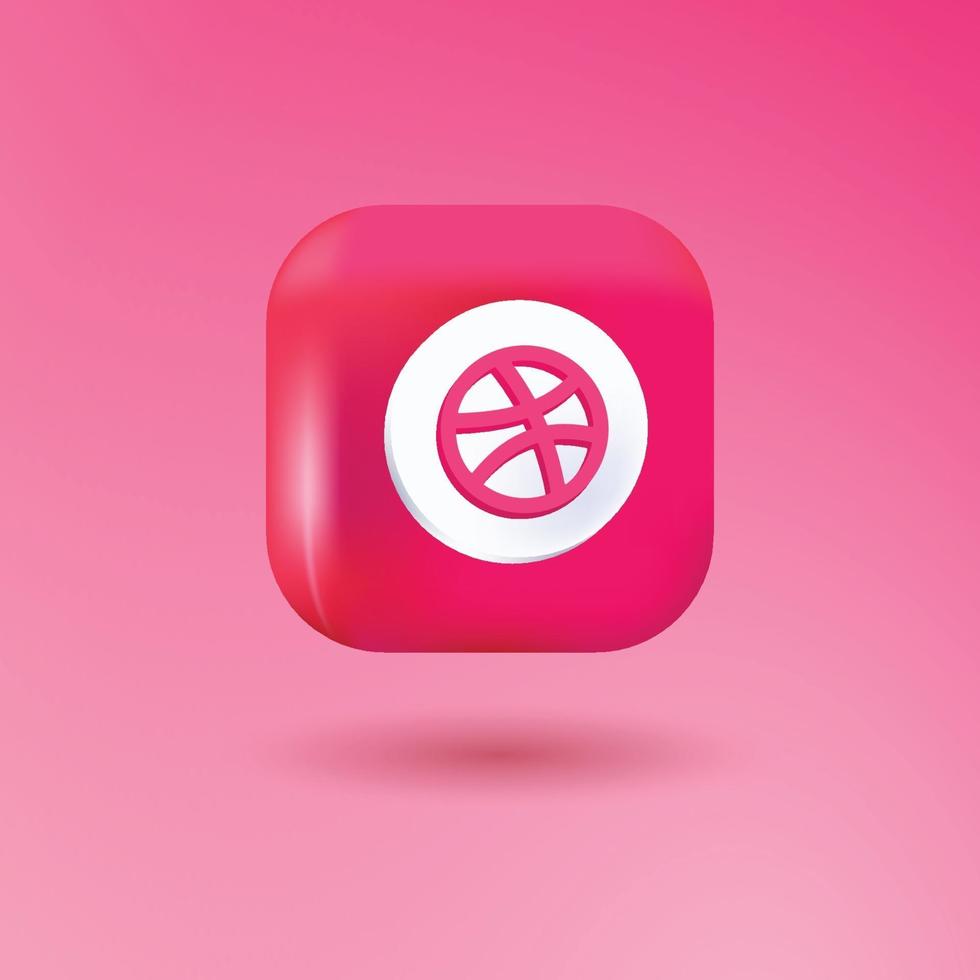 dribbble 3d icono vector