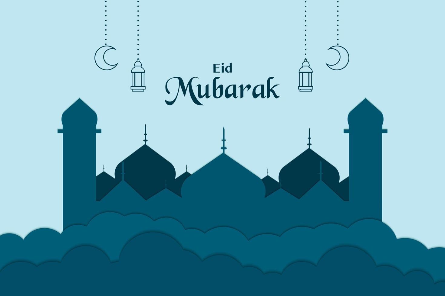 Eid Mubarak Greeting Card Template vector