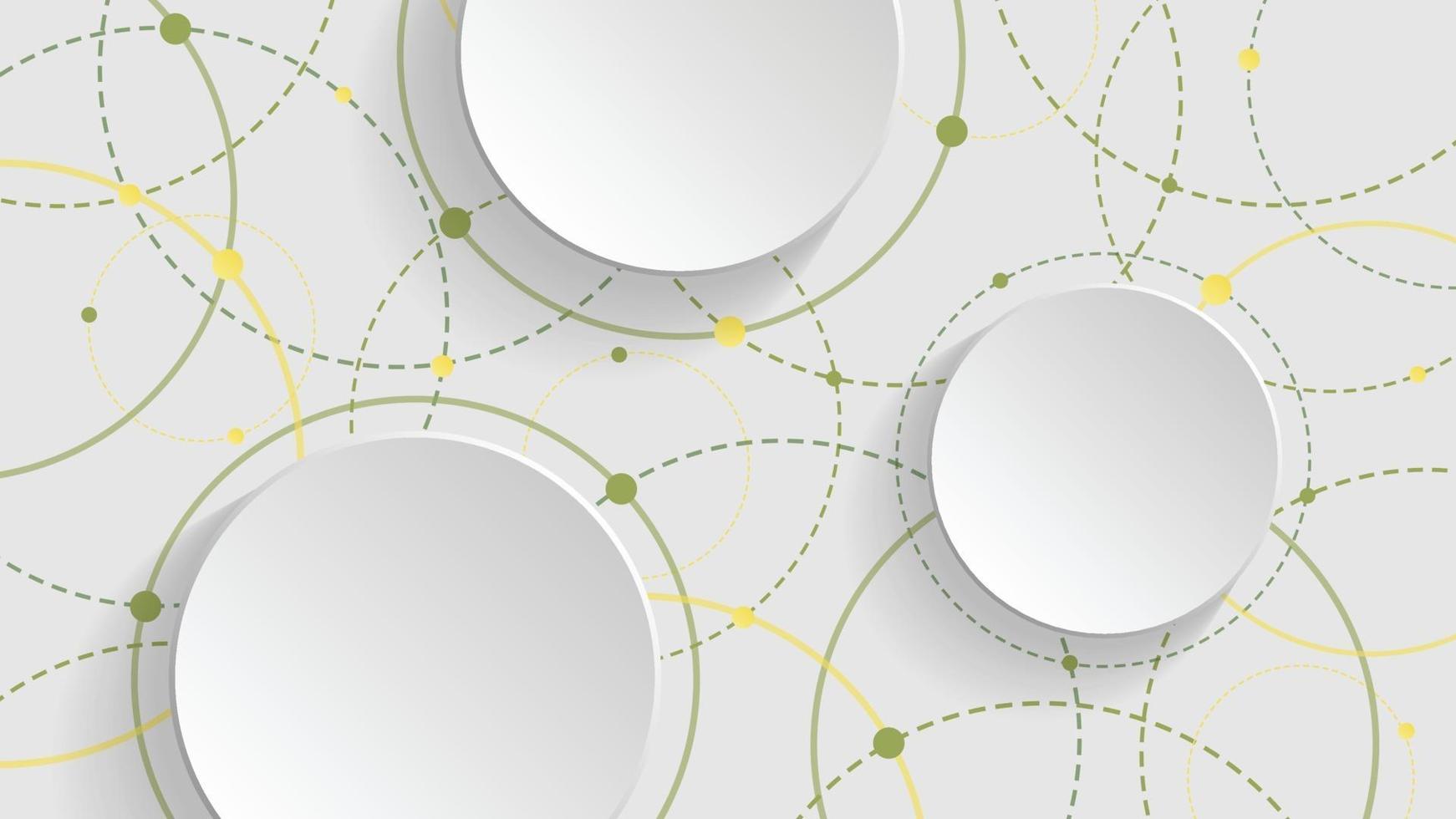 Abstract geometric background with green gradient circle on white background vector