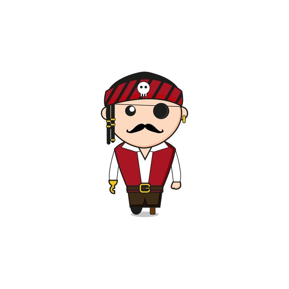 Cute Pirate Mascot Character Illustration vector