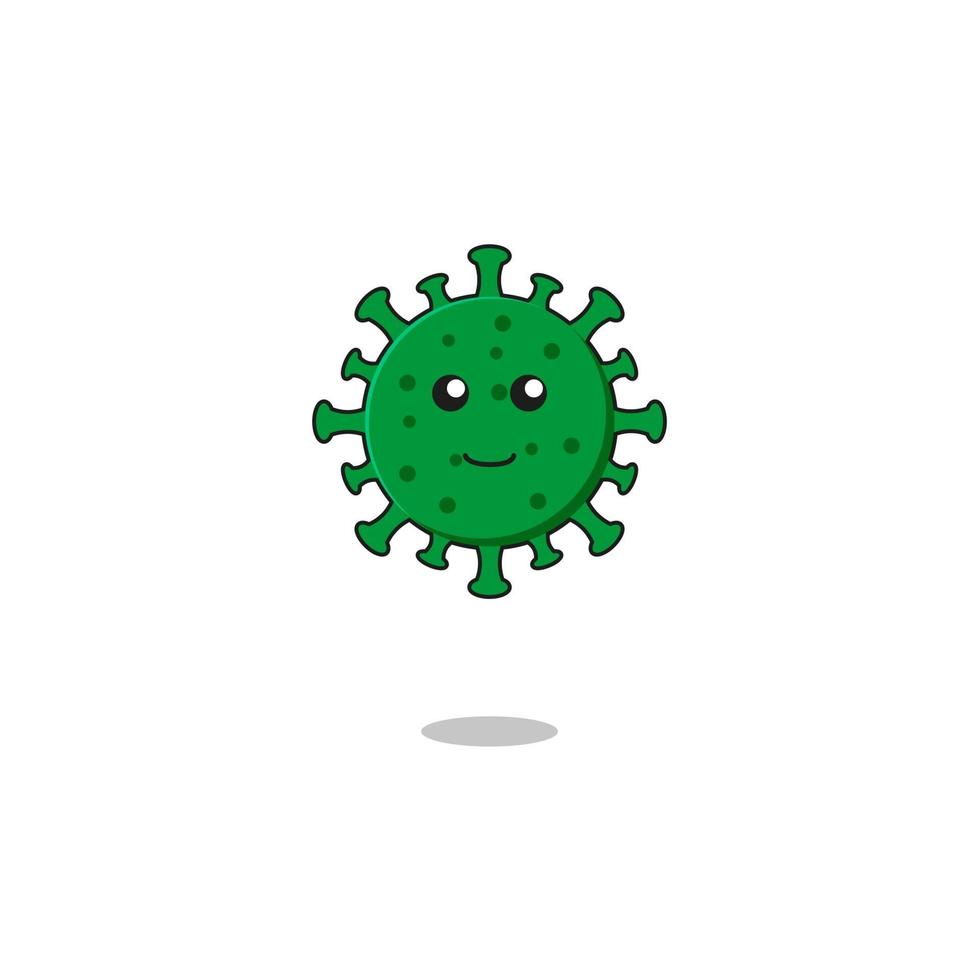 ilustración de personaje de mascota de virus lindo vector