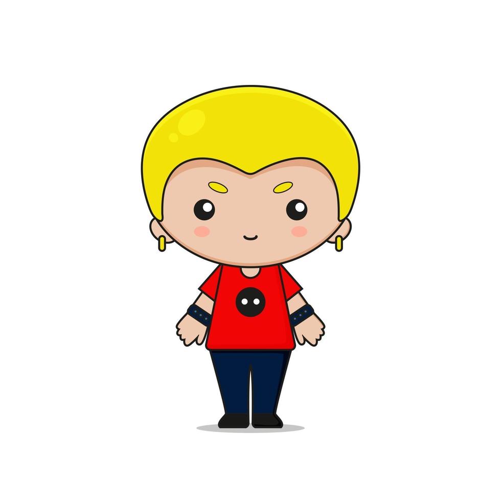 Cute Punk Boy Mascot Character Illustration vector