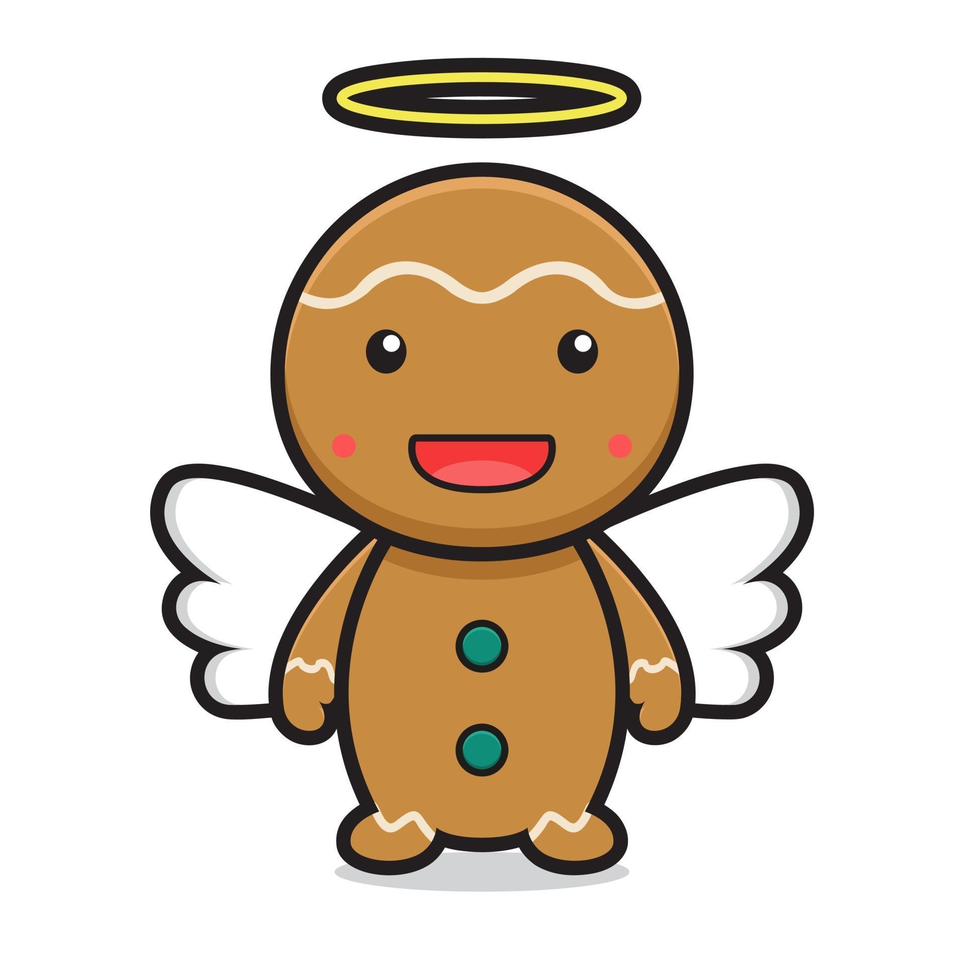 cute angel gingerbread cartoon character 2084043 Vector Art at Vecteezy