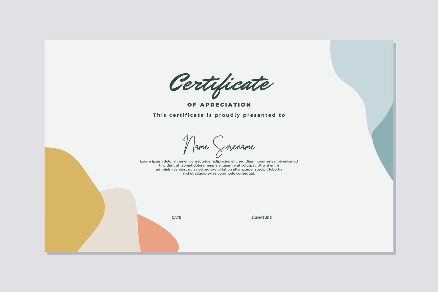 Modern certificate template memphis style. Use for print, certificate, diploma, graduation vector