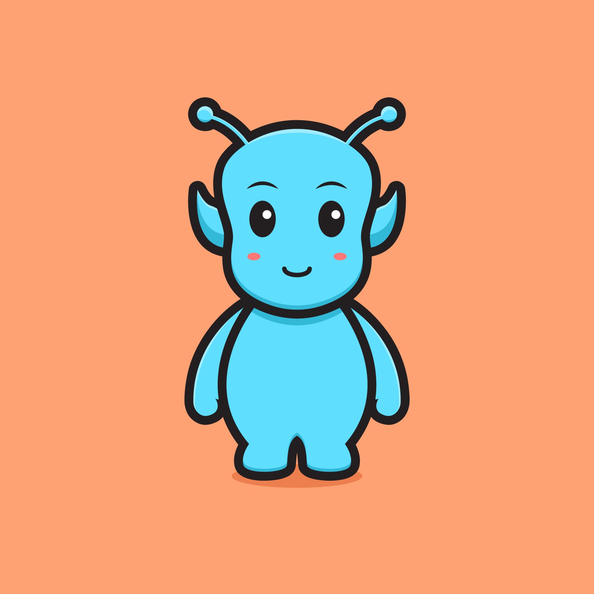 Light Blue Alien character vector illustration © DesignWolf (#5094903)