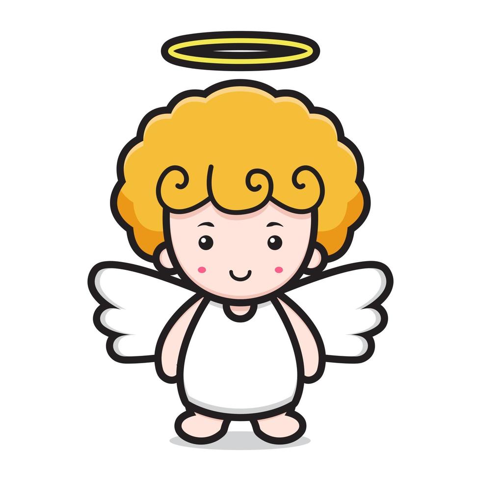 cute angel cartoon character smile face 2084159 Vector Art at Vecteezy