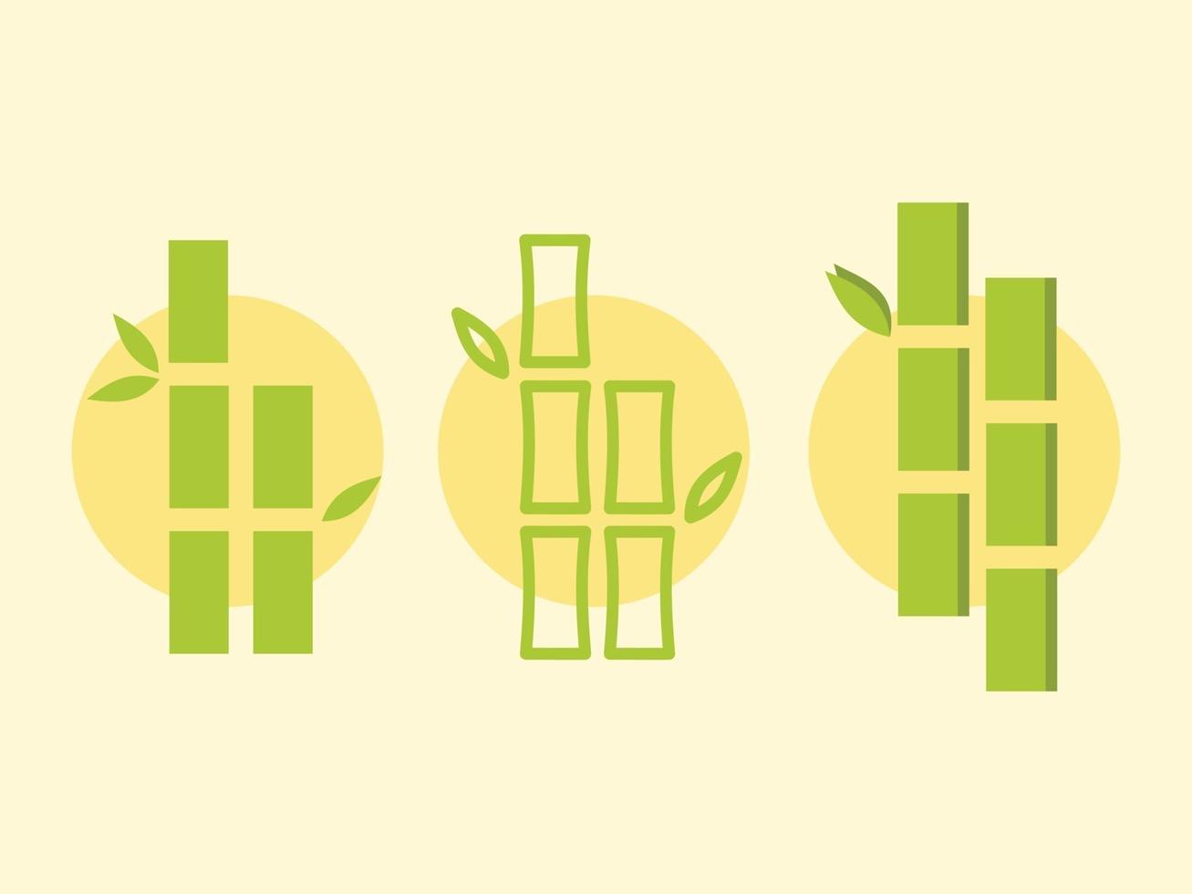 bamboo style set vector