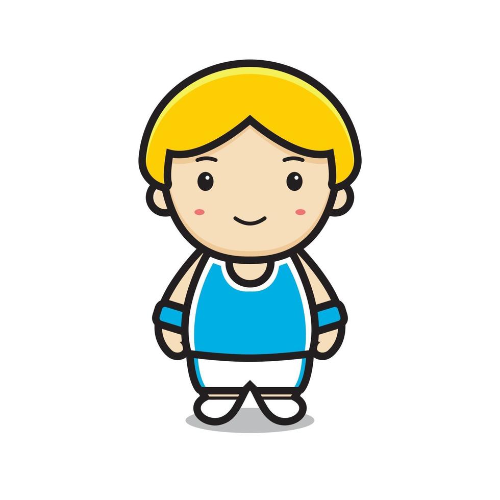 cute boy wear basketball costume vector