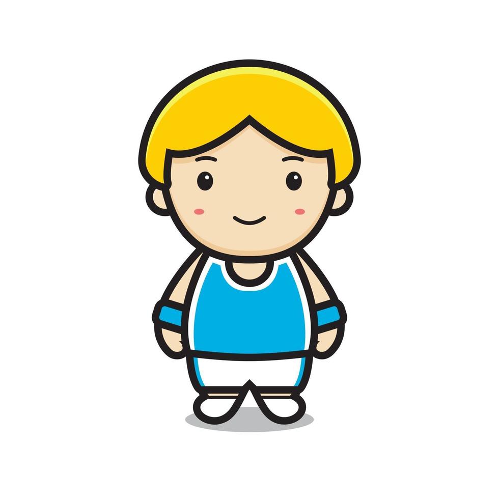 cute boy wear basketball costume vector