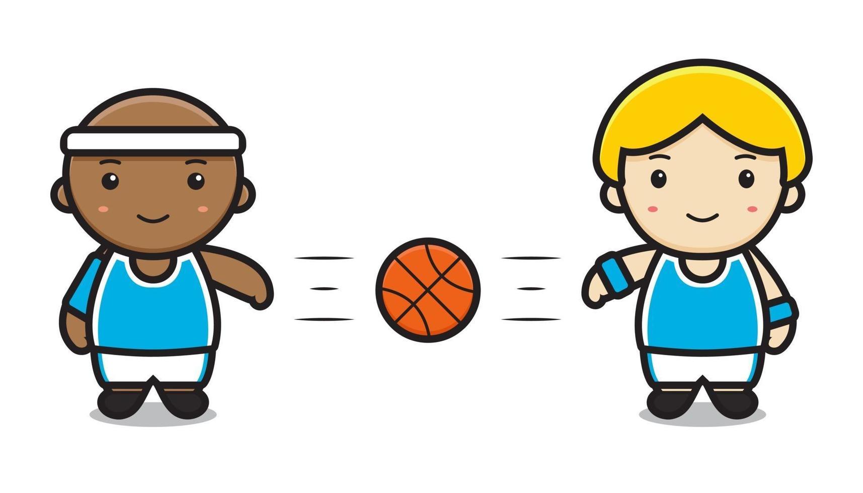 Cartoon basketball player with ball Royalty Free Vector