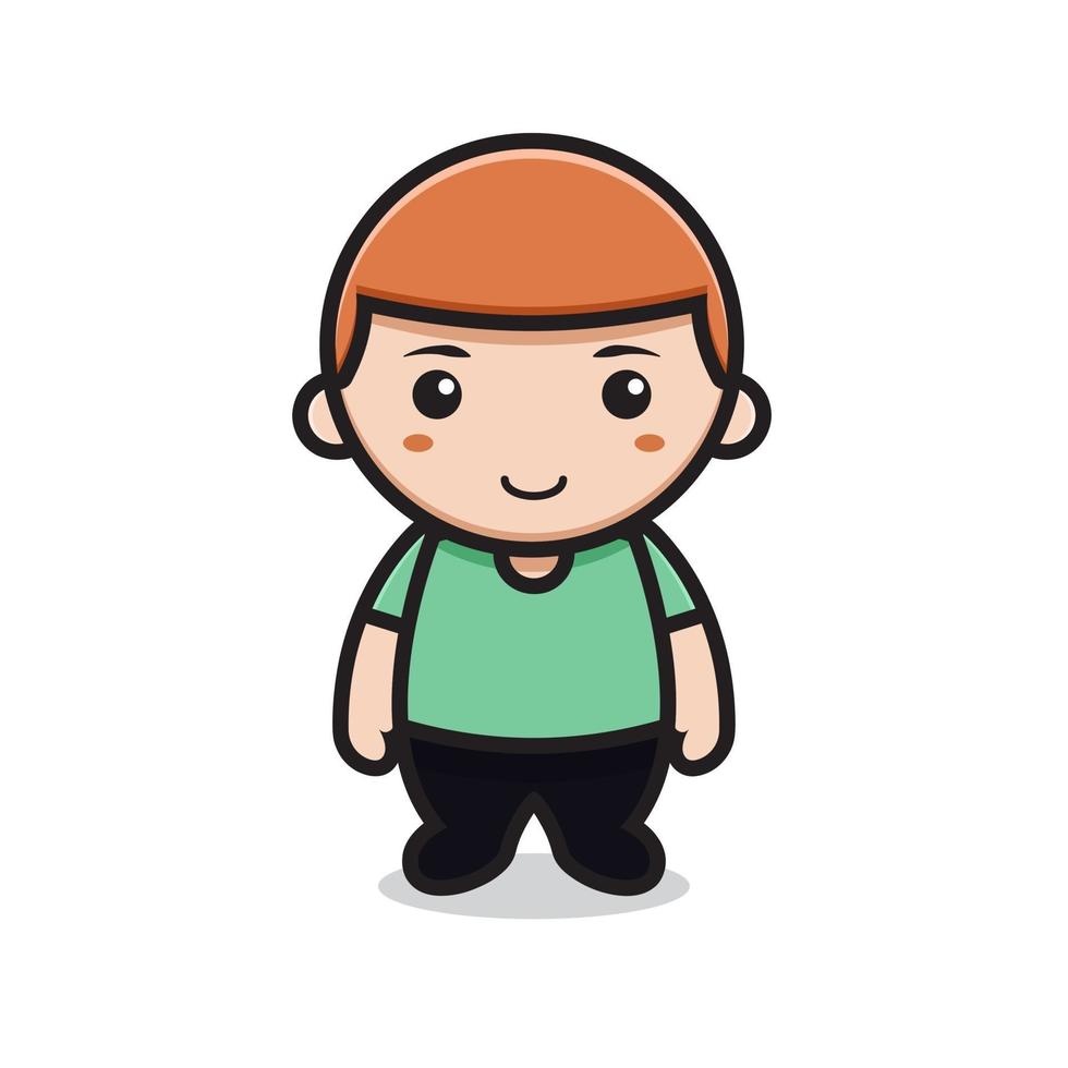 cute boy with orange hair vector