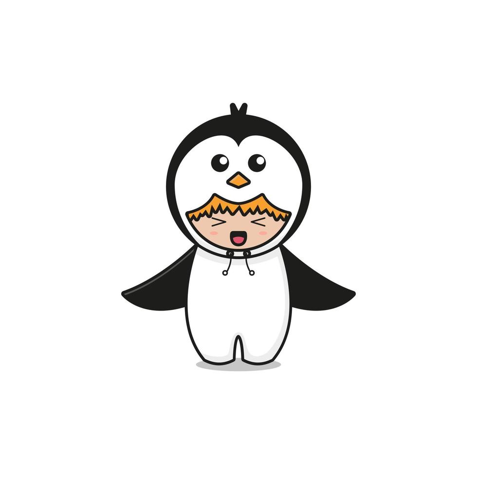 ejemplo lindo del personaje de la mascota del pingüino vector