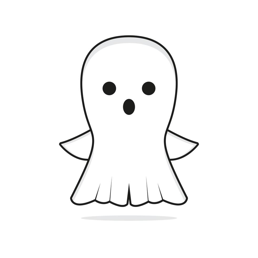 lindo personaje de mascota fantasma tema de halloween vector