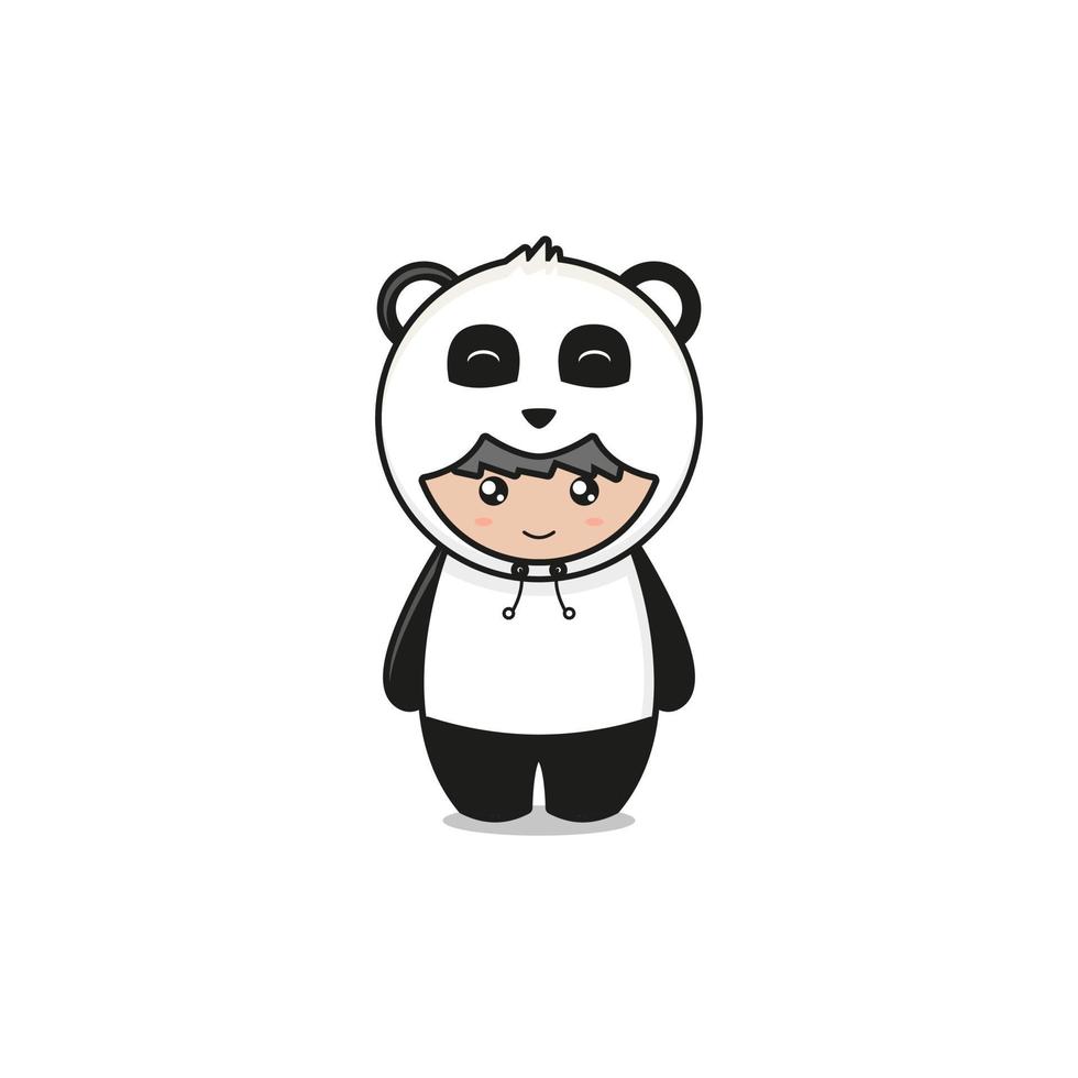 Cute panda mascot character illustration vector