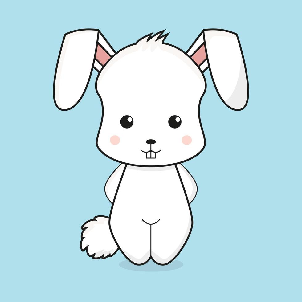 ilustración de personaje de mascota de conejo lindo vector