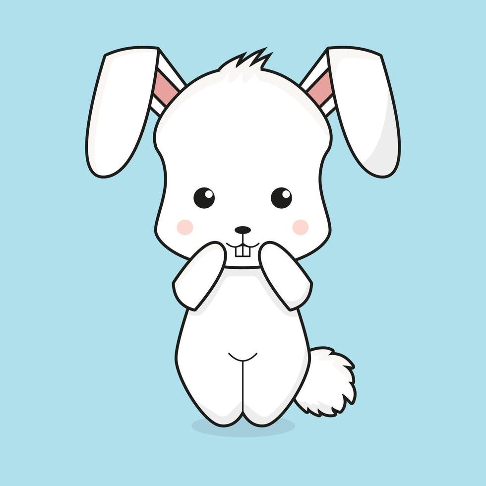 ilustración de personaje de mascota de conejo lindo vector