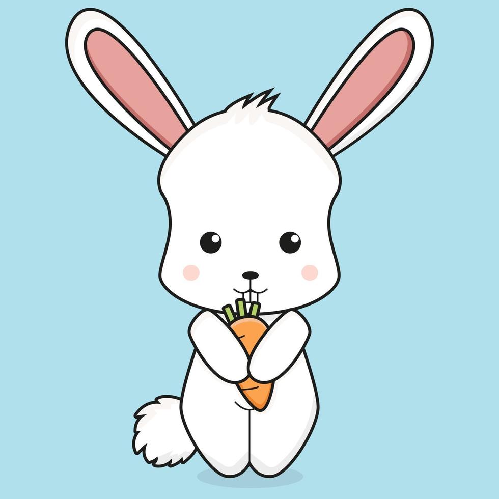 ilustración de personaje de mascota de conejo lindo vector