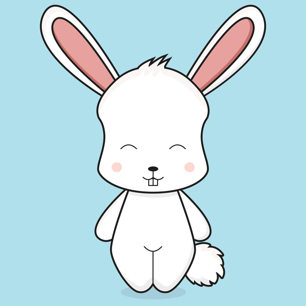ilustración de personaje de mascota de conejo lindo vector