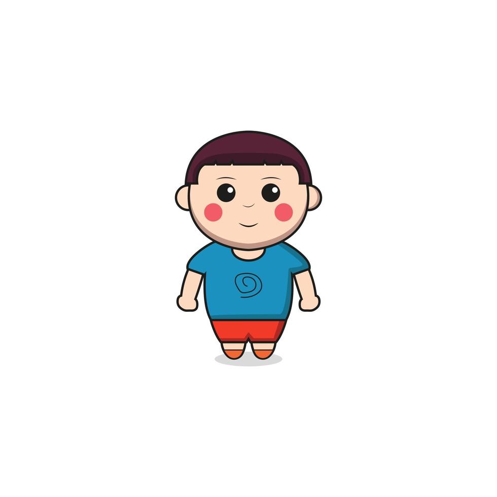 Cute Boy Mascot Character Illustration vector