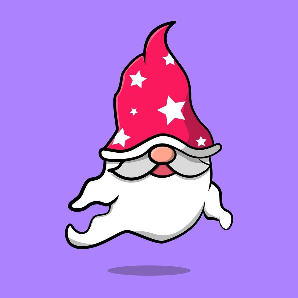 cute ghost wear santa hat mascot vector