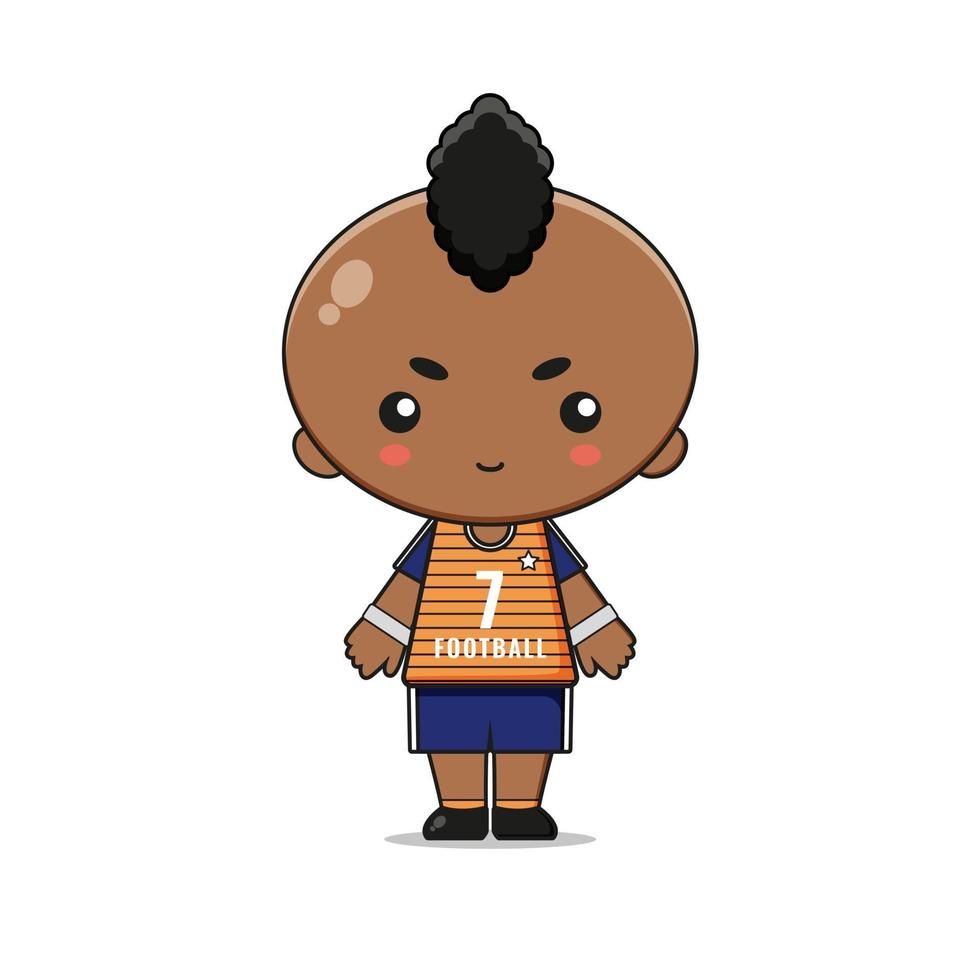 lindo personaje de mascota de jugador de fútbol vector