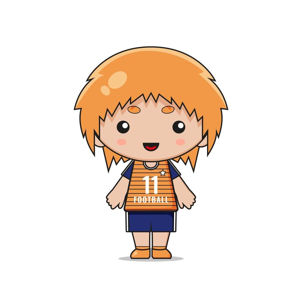 Cute Football Player Mascot Character vector